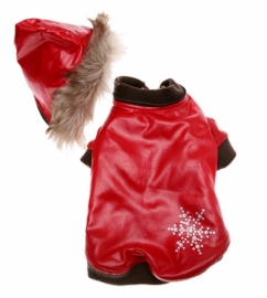 Куртка для собак "Красивая снежинка" красная PA
