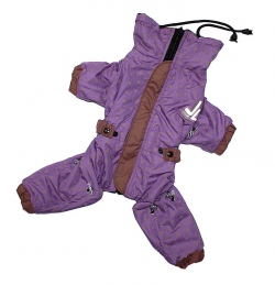 Утепленный дождевик для собак "Любимец" фиолетовый для мальчика