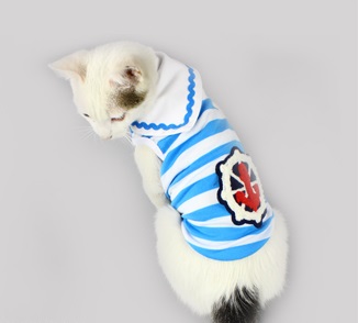 Маечка для кошек "Моряк" голубая