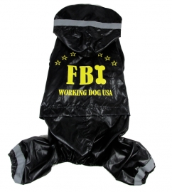Дождевик "FBI big" черный для средних и больших собак Размер -