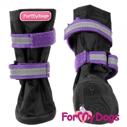 Сапожки FMD для средних и больших собак чёрный с фиолетовым