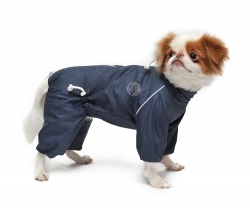 Дождевик для собак на шёлке Lim Casual Zip синий для мальчика