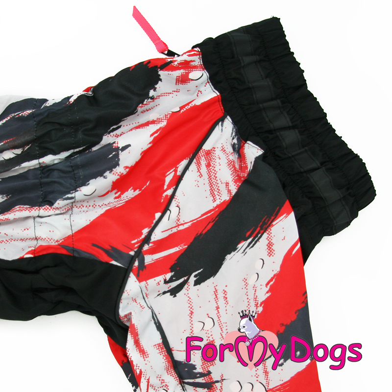 Дождевик FMD Серо-красный для средних и больших собак для девочки