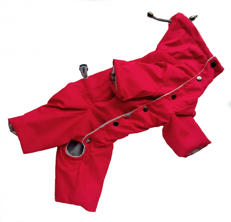 Утепленный дождевик для собак Lim La Gerb красный для девочки