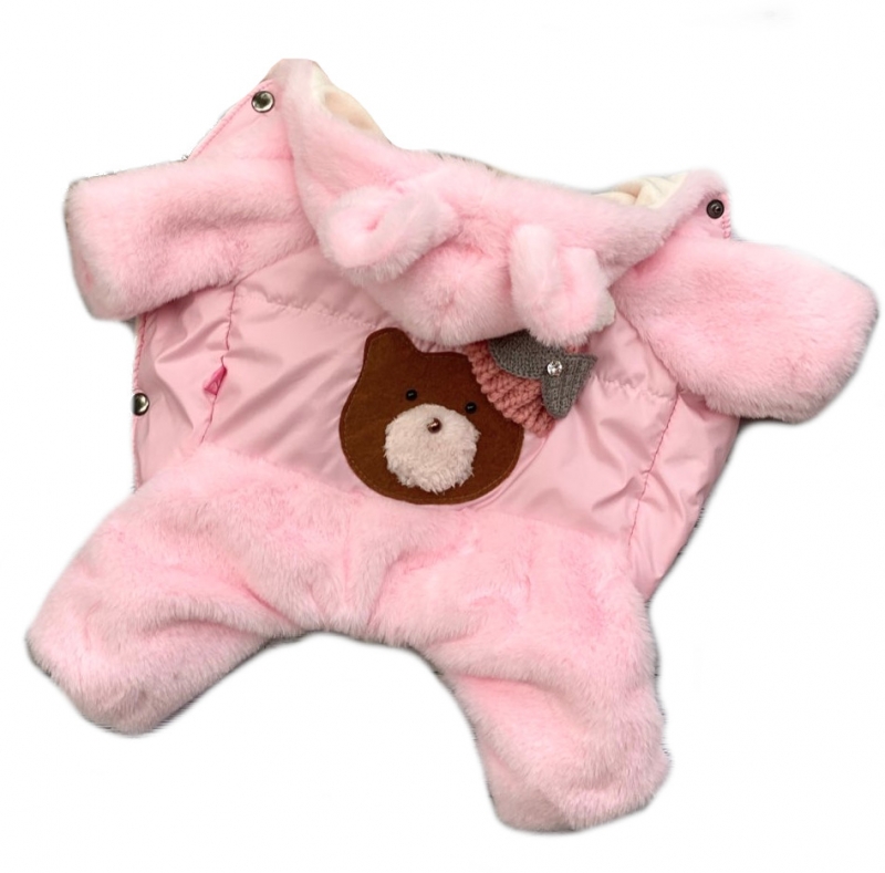 Зимний комбинезон для собак Lim Bear розовый для девочки
